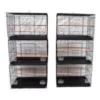 Set of 6 Canary Finch Budgie Breeding Bird Cage 60x41x41cm Black