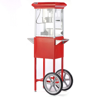 6Oz Popcorn Machine Maker on the wheeled Cart Deck Warmer